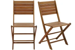 Miliboo Chaise De Jardin-Chaises de jardin pliantes en bois massif (lot de 2) CANOPEE