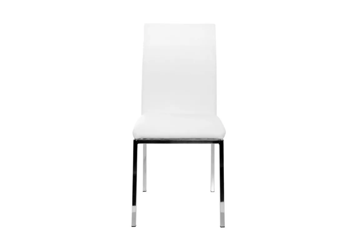 Miliboo Chaise Design-Chaises design blanc et acier chromé (lot de 2) SIMEA