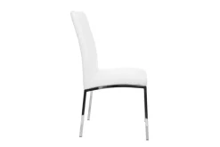 Miliboo Chaise Design-Chaises design blanc et acier chromé (lot de 2) SIMEA