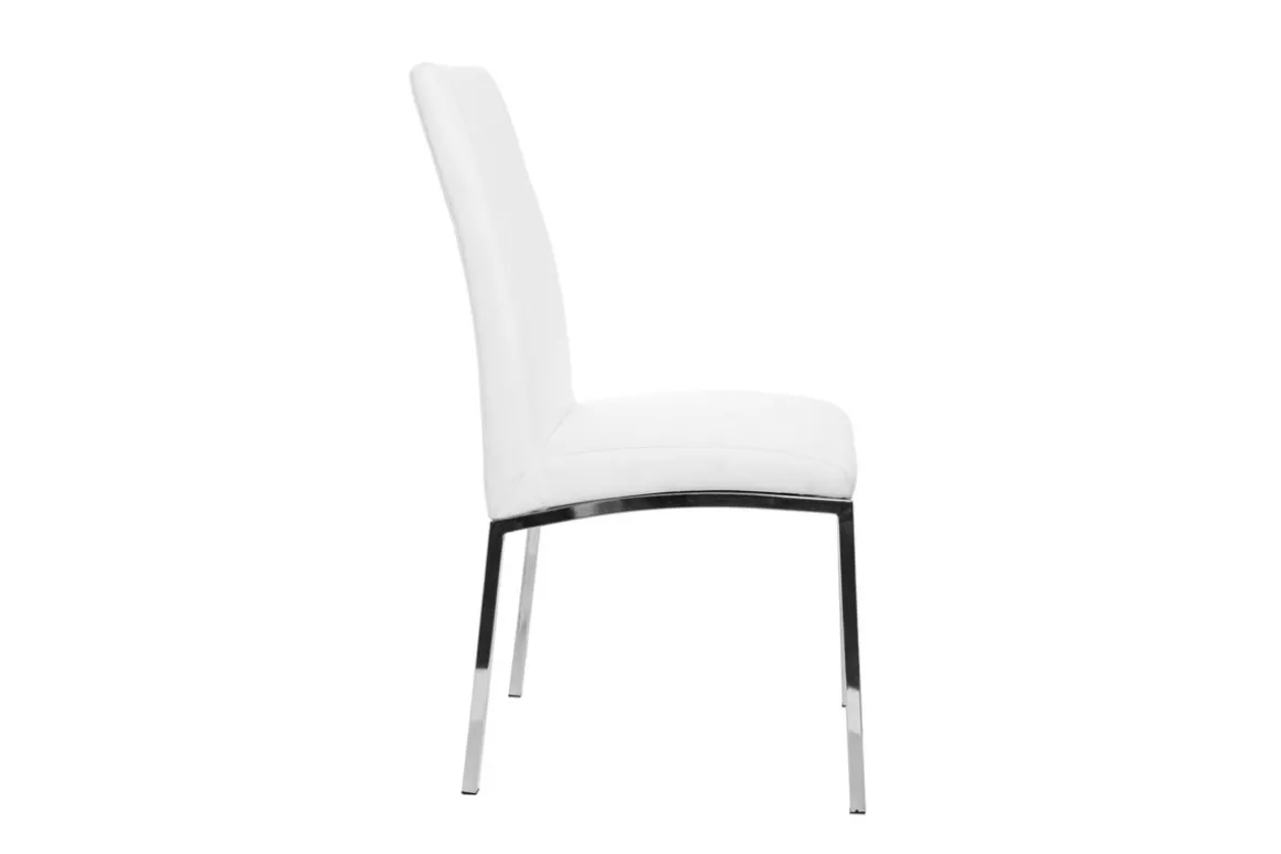 Miliboo Chaise Design-Chaises design blanc et acier chromé (lot de 2) SIMEA