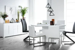 Miliboo Chaise Design-Chaises design blanc et acier chromé (lot de 2) SIMEA