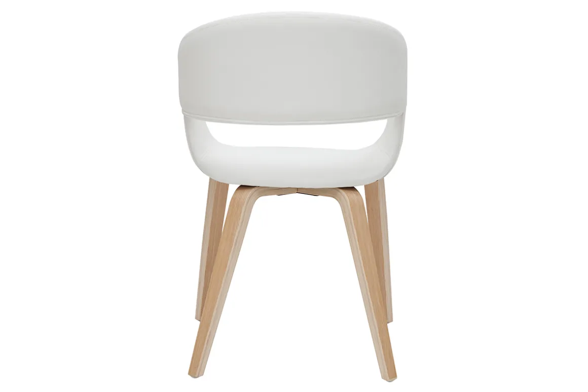 Miliboo Chaise Design-Chaises design blanc et bois clair (lot de 2) SLAM