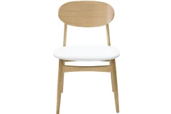 Miliboo Chaise Design-Chaises design blanc et bois clair chêne massif (lot de 2) VICKY