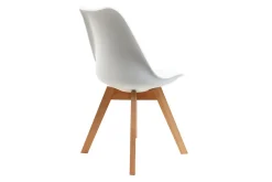 Miliboo Chaise Design-Chaises design blanc et bois clair massif (lot de 2) PAULINE