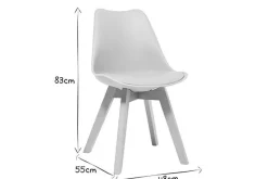 Miliboo Chaise Design-Chaises design blanc et bois clair massif (lot de 2) PAULINE