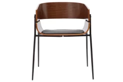 Miliboo Chaise Design-Chaises design bois foncé et métal noir (lot de 2) WESS