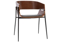 Miliboo Chaise Design-Chaises design bois foncé et métal noir (lot de 2) WESS