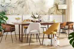 Miliboo Chaise Design-Chaises design bois foncé et métal noir (lot de 2) WESS