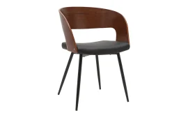 Miliboo Chaise Design|Chaise En Bois-Chaises design bois foncé noyer, assises et métal noirs (lot de 2) RIFF