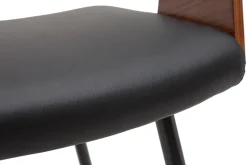 Miliboo Chaise Design|Chaise En Bois-Chaises design bois foncé noyer, assises et métal noirs (lot de 2) RIFF