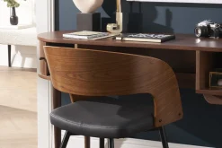 Miliboo Chaise Design|Chaise En Bois-Chaises design bois foncé noyer, assises et métal noirs (lot de 2) RIFF