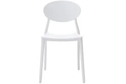 Miliboo Chaise Design|Chaise De Jardin-Chaises design empilables blanches intérieur - extérieur (lot de 2) ANNA