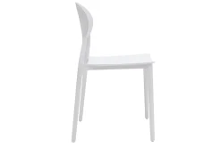 Miliboo Chaise Design|Chaise De Jardin-Chaises design empilables blanches intérieur - extérieur (lot de 2) ANNA