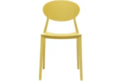 Miliboo Chaise Design|Chaise De Jardin-Chaises design empilables jaunes intérieur - extérieur (lot de 2) ANNA