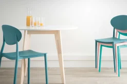 Miliboo Chaise Design|Chaise De Jardin-Chaises design empilables gris clair intérieur - extérieur (lot de 2) ANNA