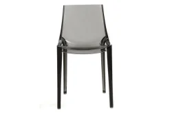 Miliboo Chaise Design|Chaise De Jardin-Chaises design empilables gris transparent intérieur - extérieur (lot de 2) YZEL