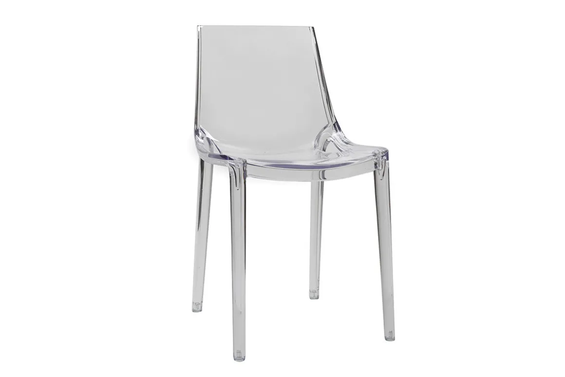 Miliboo Chaise Design|Chaise De Jardin-Chaises design empilables transparentes intérieur - extérieur (lot de 2) YZEL