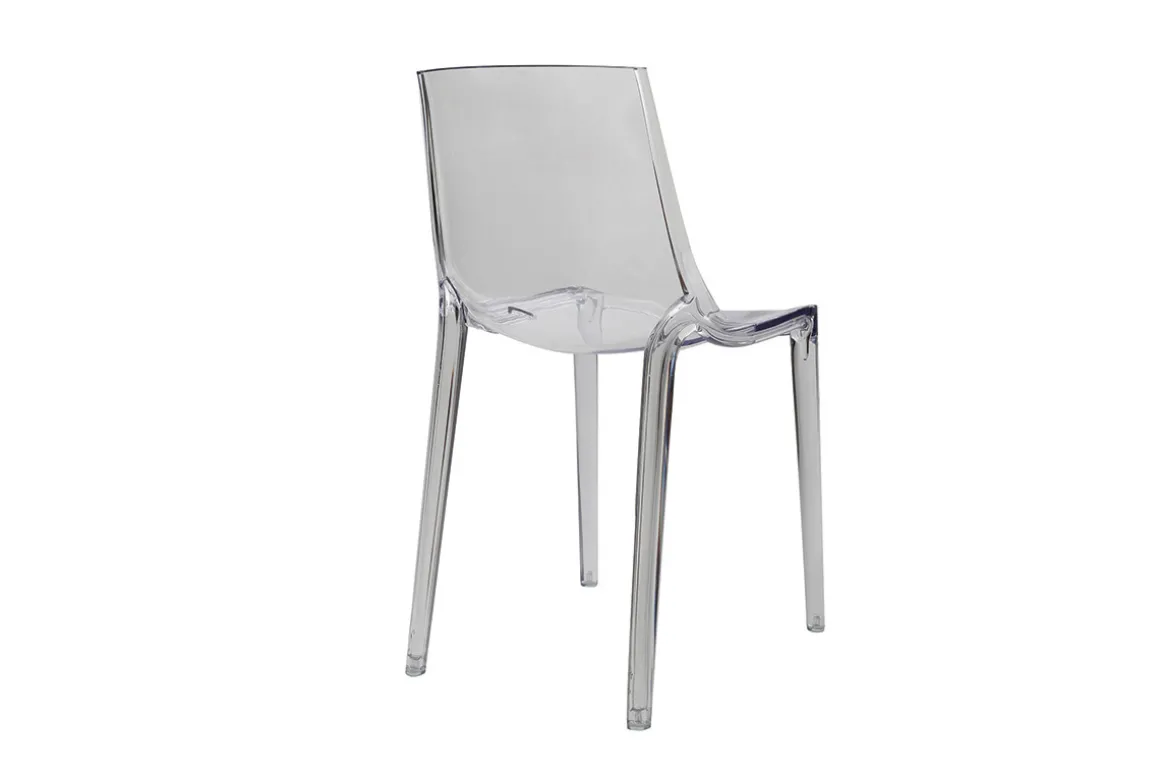 Miliboo Chaise Design|Chaise De Jardin-Chaises design empilables transparentes intérieur - extérieur (lot de 2) YZEL