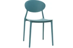 Miliboo Chaise Design|Chaise De Jardin-Chaises design empilables bleu canard intérieur - extérieur (lot de 2) ANNA