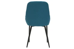 Miliboo Chaise Design-Chaises design en tissu bleu canard et métal noir (lot de 2) HOLO