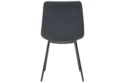 Miliboo Chaise Design-Chaises design en tissu effet velours gris foncé et métal noir (lot de 2) PARKER