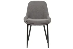 Miliboo Chaise Design-Chaises design en tissu effet velours gris et métal noir (lot de 2) HOLO