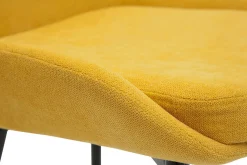 Miliboo Chaise Design-Chaises design en tissu effet velours jaune moutarde et métal noir (lot de 2) HOLO