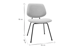 Miliboo Chaise Design-Chaises design en tissu effet velours beige et métal noir (lot de 2) BARNET
