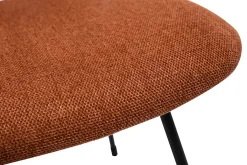 Miliboo Chaise Design-Chaises design en tissu effet velours terre brûlée et métal noir (lot de 2) BARNET