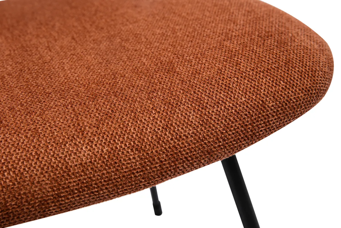 Miliboo Chaise Design-Chaises design en tissu effet velours terre brûlée et métal noir (lot de 2) BARNET