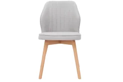 Miliboo Chaise Design-Chaises design en tissu effet velours gris et bois clair (lot de 2) FANETTE