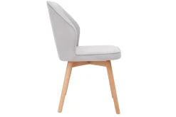 Miliboo Chaise Design-Chaises design en tissu effet velours gris et bois clair (lot de 2) FANETTE