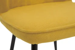 Miliboo Chaise Design-Chaises design en tissu effet velours jaune moutarde et métal noir (lot de 2) FANETTE