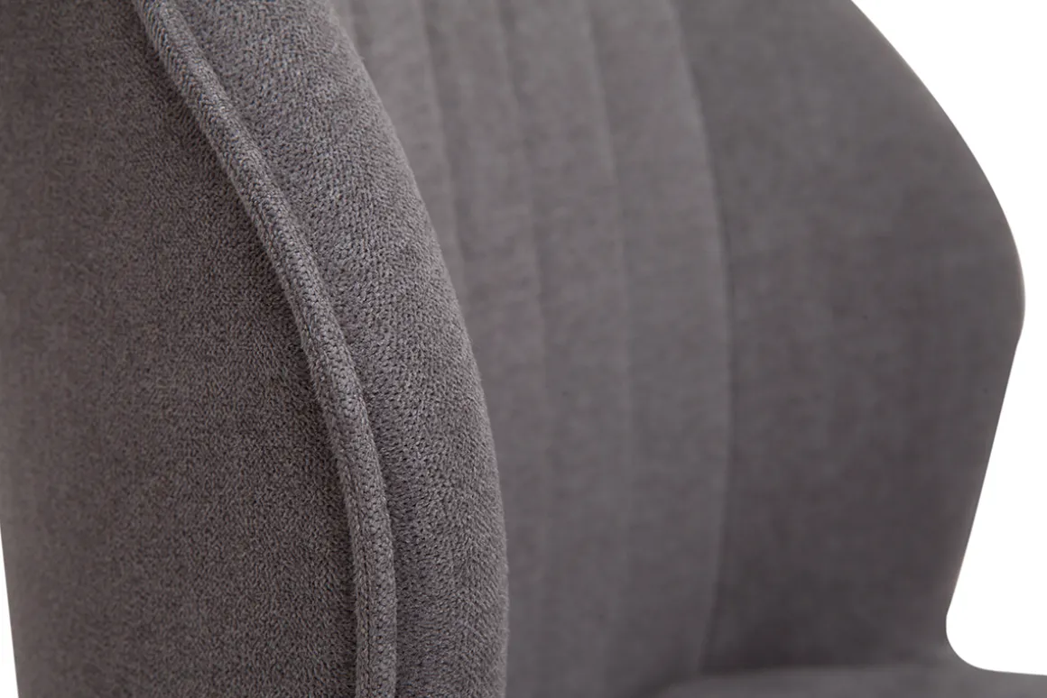 Miliboo Chaise Design-Chaises design en tissu effet velours gris et métal noir (lot de 2) FANETTE