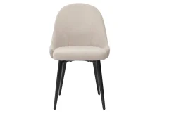 Miliboo Chaise Design-Chaises design en tissu effet velours beige et métal noir (lot de 2) REEZ