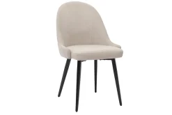 Miliboo Chaise Design-Chaises design en tissu effet velours beige et métal noir (lot de 2) REEZ