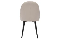 Miliboo Chaise Design-Chaises design en tissu effet velours beige et métal noir (lot de 2) REEZ