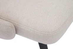 Miliboo Chaise Design-Chaises design en tissu effet velours beige et métal noir (lot de 2) REEZ