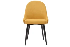 Miliboo Chaise Design-Chaises design en tissu effet velours jaune moutarde et métal noir (lot de 2) REEZ
