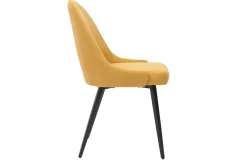 Miliboo Chaise Design-Chaises design en tissu effet velours jaune moutarde et métal noir (lot de 2) REEZ