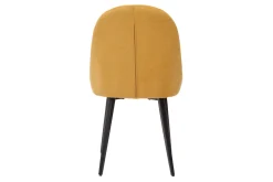 Miliboo Chaise Design-Chaises design en tissu effet velours jaune moutarde et métal noir (lot de 2) REEZ