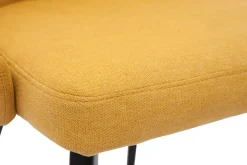 Miliboo Chaise Design-Chaises design en tissu effet velours jaune moutarde et métal noir (lot de 2) REEZ