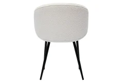 Miliboo Chaise Design-Chaises design en tissu effet laine bouclée écru et métal noir (lot de 2) ROSALIE