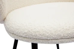 Miliboo Chaise Design-Chaises design en tissu effet laine bouclée écru et métal noir (lot de 2) ROSALIE