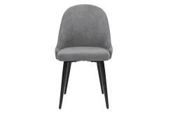 Miliboo Chaise Design-Chaises design en tissu effet velours gris et métal noir (lot de 2) REEZ
