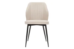 Miliboo Chaise Design-Chaises design en tissu effet velours beige et métal noir (lot de 2) FANETTE