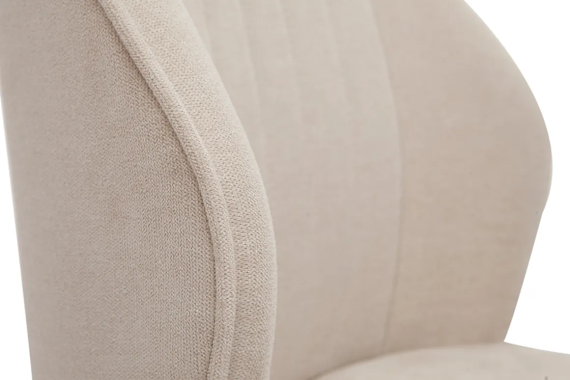 Miliboo Chaise Design-Chaises design en tissu effet velours beige et métal noir (lot de 2) FANETTE