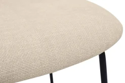 Miliboo Chaise Design-Chaises design en tissu effet velours texturé beige, métal noir et cannage rotin (lot de 2) MIRANDA
