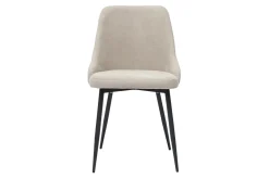 Miliboo Chaise Design-Chaises design en tissu effet velours beige naturel et métal noir (lot de 2) CULT