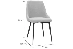 Miliboo Chaise Design-Chaises design en tissu effet velours beige naturel et métal noir (lot de 2) CULT